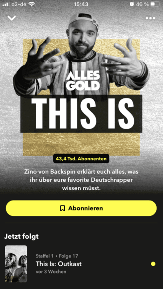 Alles Gold Kanal in der Snapchat App