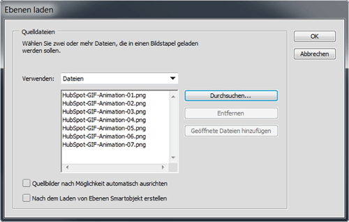 Mehrere Bilder als Ebenen laden Mehrere Bilder als Ebenen laden