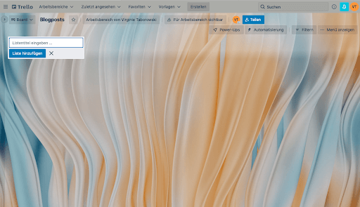Ein leeres Trello-Board Ein leeres Trello-Board