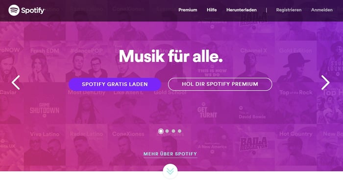 Spotify-Homepage-visuelle-Hierarchie