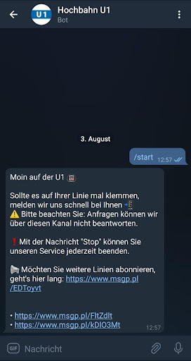 Telegram-Marketing Bot Humburger Verkehrsbund