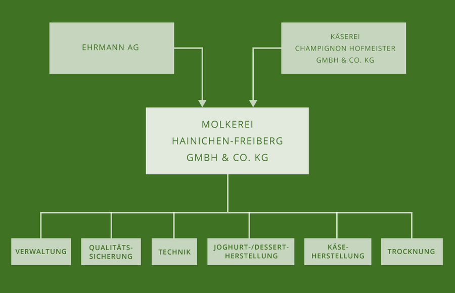 Unternehmensstruktur mit verschiedenen einheiten