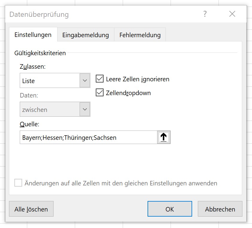 Dropdown-Menü in Excel: Anleitung