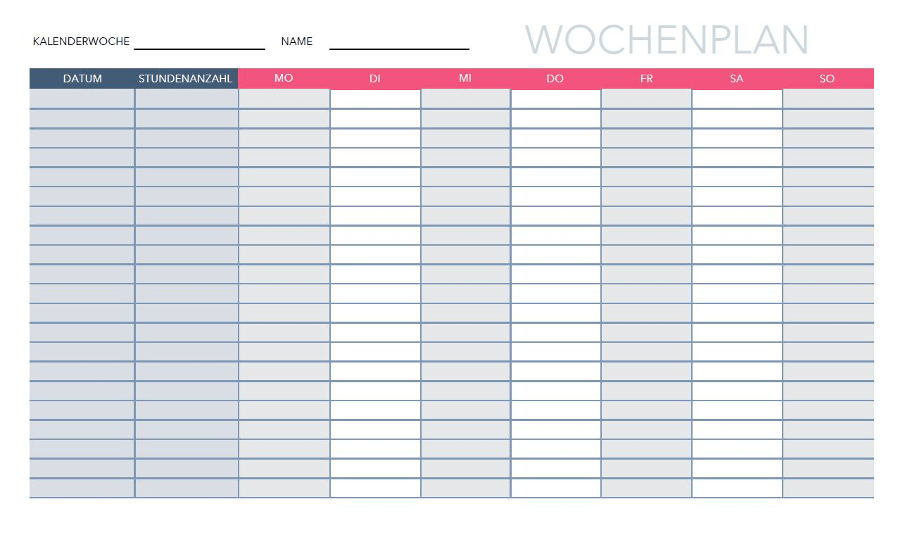 Wochenplan: Perfekte Zeitplanung inkl. Vorlage zum Ausdrucken