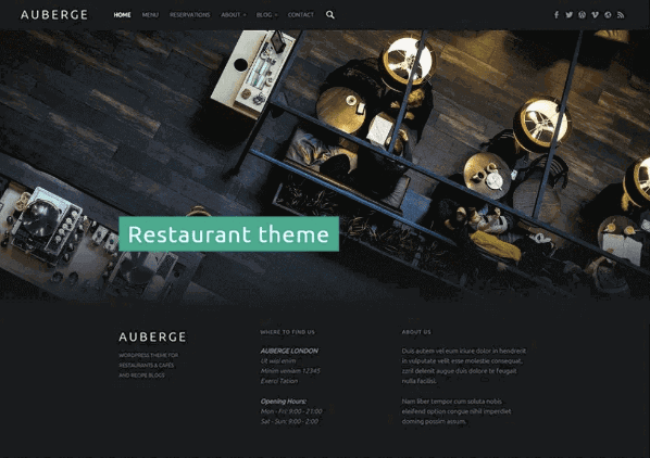 WordPress-Template Auberge