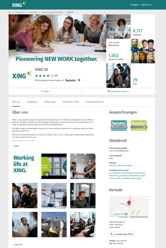 XING-Employer-branding-seite