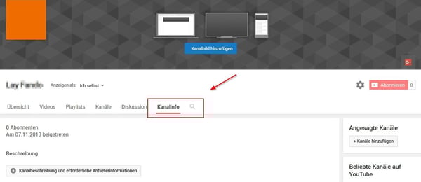 Kanalinfo aufrufen Kanalinfo aufrufen