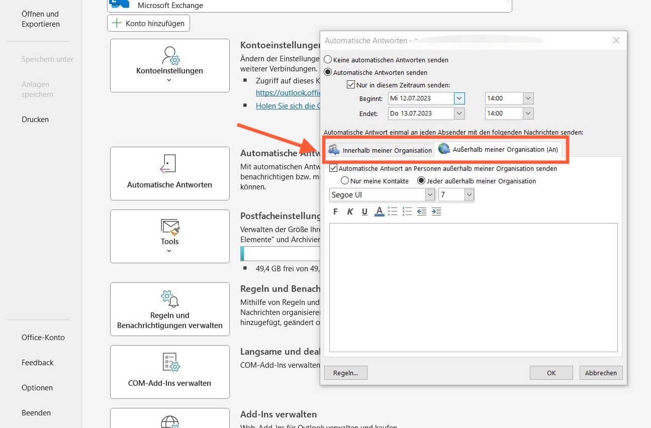 Abwesenheitsnotiz In Outlook Einrichten (inkl. Vorlage)