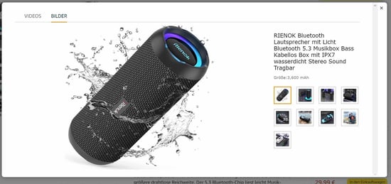Screenshot von einem Amazon-Produktbild