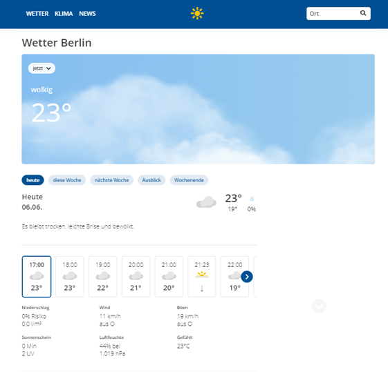 API-Beispiel Wetter.de