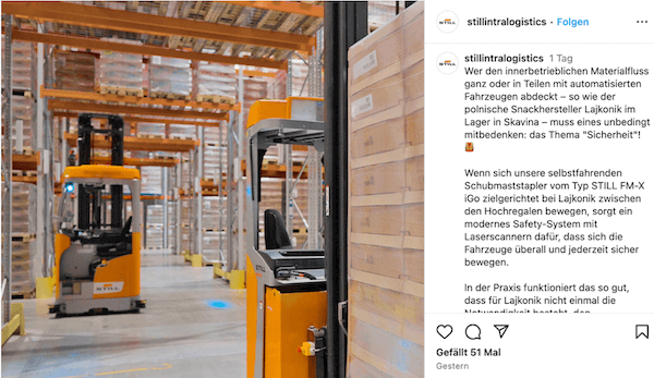 Beispiel B2B-Marketing Instagram Still