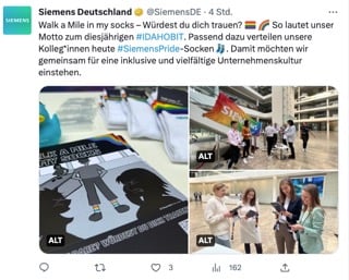 Social-Media-Post von Siemens auf Twitter