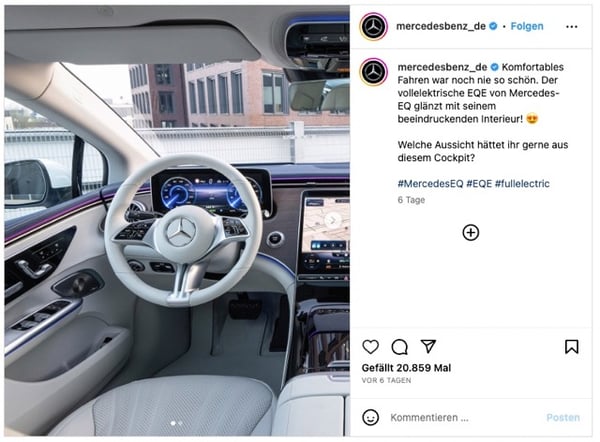 Social-Media-Post der Daimler AG auf Instagram