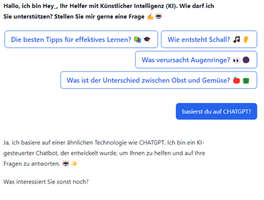 Screenshot Beispiel für Chatbot BILD.de