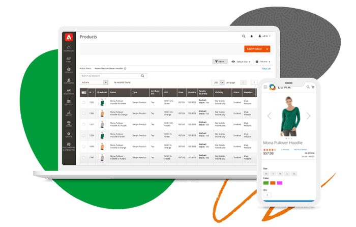 Screenshot CMS-System Adobe Commerce