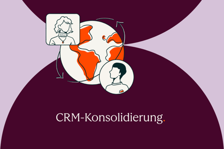 Illustration zeigt globale Vernetzung von Ländergesellschaften als Symbol für CRM-Konsolidierung
