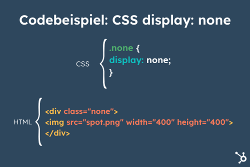 CSS Display none Beispiel Code mit HTML