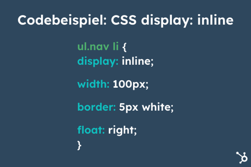 CSS Display inline Beispiel Code