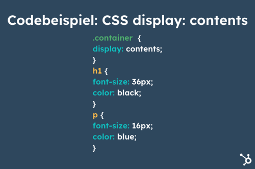 CSS Display contents Beispiel Code