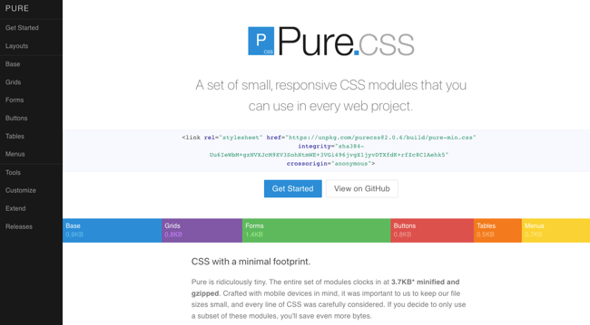 CSS-Framework Pure CSS