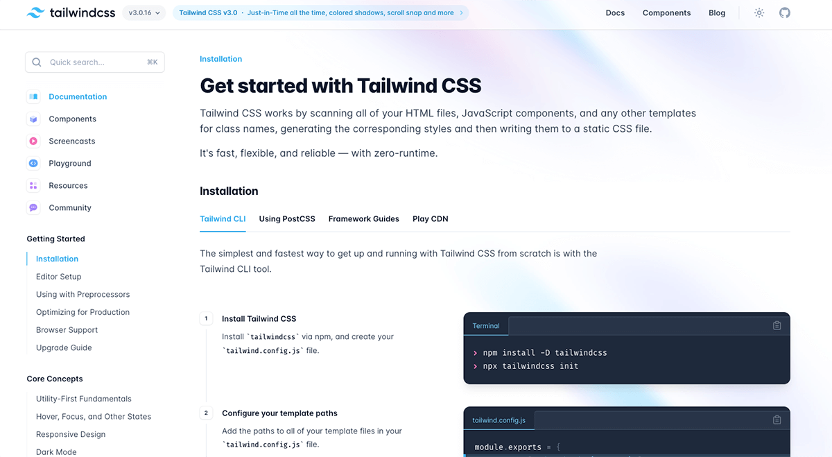 CSS-Framework Tailwind CSS