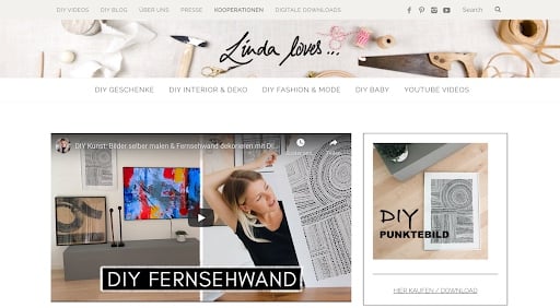 Deutsche Blogs Design Beispiel Linda Loves