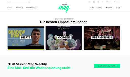 Deutsche Blogs Design Beispiel Munich Mag