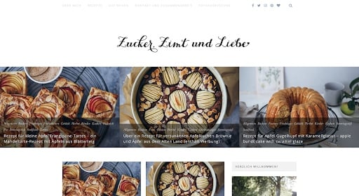 Deutsche Blogs Design Beispiel Zucker Zimt und Liebe