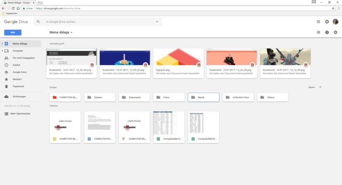 Screenshot Dropbox-Alternative Google Drive