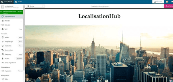 wordpress dashboard übersicht