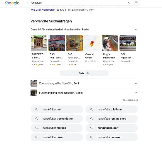 Screenshot Google-Suchanfragen als einfacher SEO-Tipp