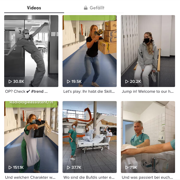 Screenshot Employer-Branding-Beispiel Klinikum Dortmund TikTok