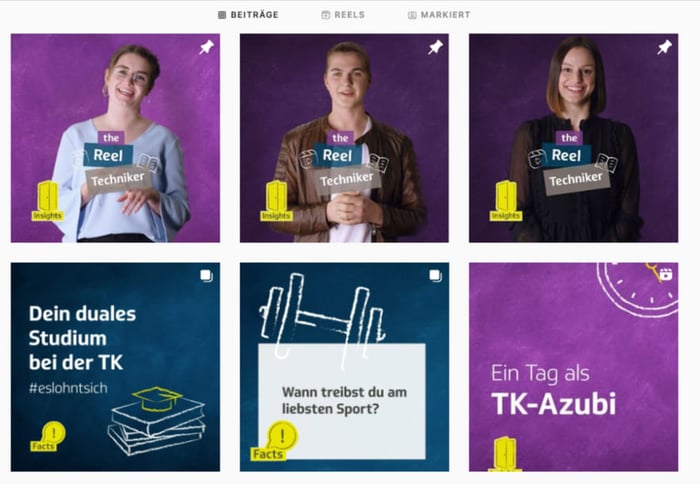 Screenshot Employer-Branding-Beispiel TK Instagram