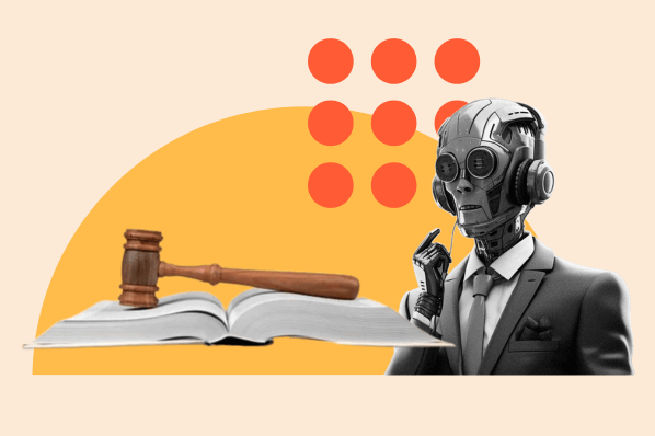 Roboter denkt über EU AI Act nach