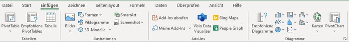 Registerkarte Einfuegen in Excel