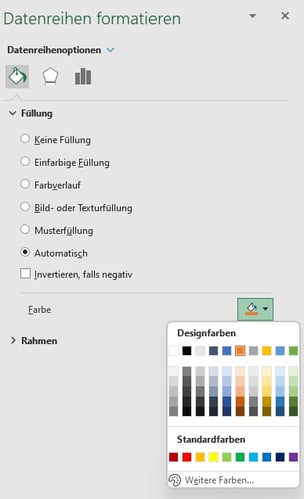 Fuellung Einstellungen in Datenreihenoptionen