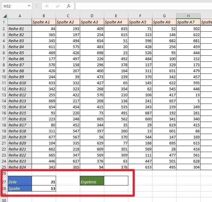 Screenshot Parameter für Excel-Index-Funktion