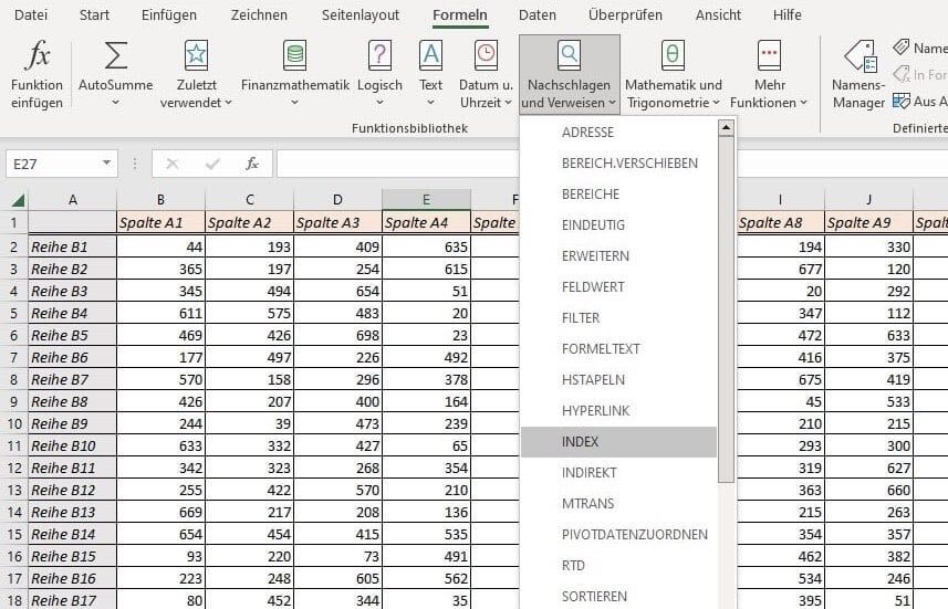 Excel-Index-Funktion Verstehen Und Anwenden (inkl. Beispiel)