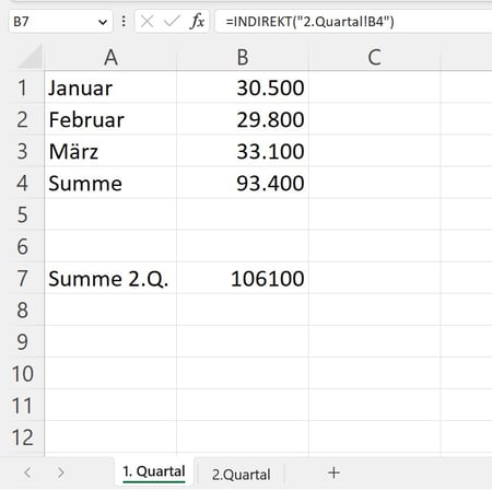 Excel Indirekt Beispiel