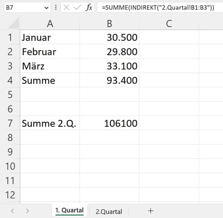 Excel Indirekt Beispiel