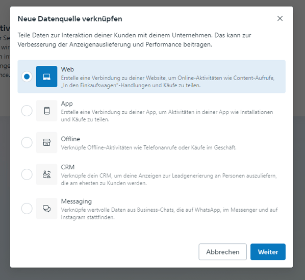 Screenshot Facebook Ads Event Manager
