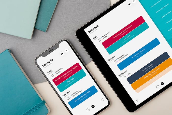 Flat-Design-Beispiel Moleskine-App