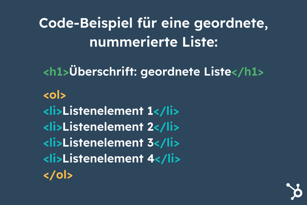 Geordnete Liste Code-Beispiel