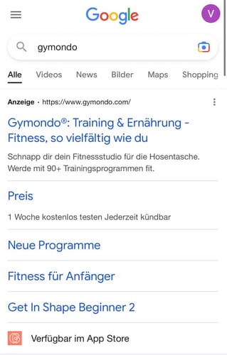 Screenshot Google-Ads-Erweiterungen App