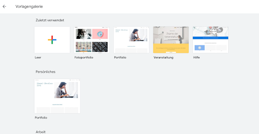 Google Sites erstellen - Vorlagengalerie