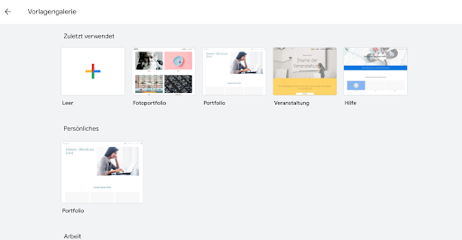Google Sites erstellen - Vorlagengalerie 