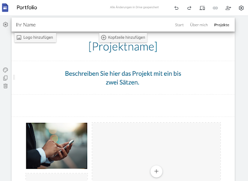 Google Sites Beispiel Freelancer/Agentur