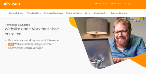 Homepage-Baukasten Strato