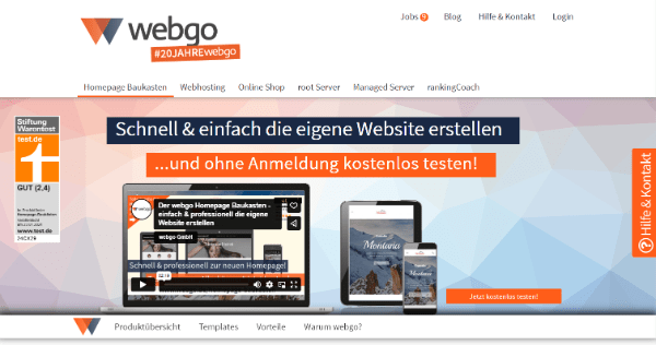 Homepage-Baukasten Webgo