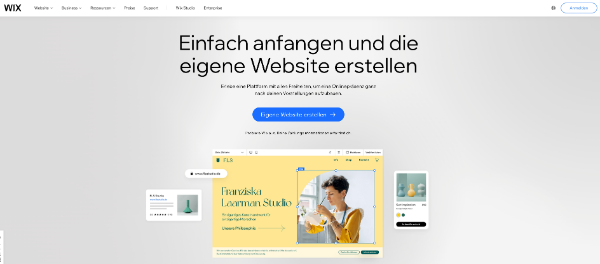 Homepage-Baukasten Wix